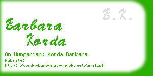 barbara korda business card